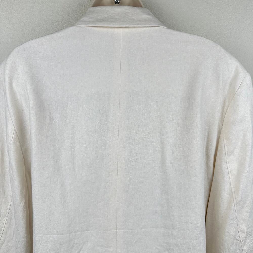 NEW Old Navy Double Breasted Linen Blend Blazer Cream XL Coastal Office Classic - Picture 7 of 13